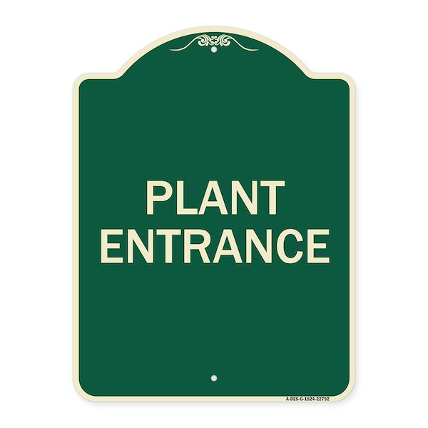 Traffic Entrance Plant Entrance Heavy-Gauge Aluminum Architectural Sign, 24" x 18", G-1824-22792